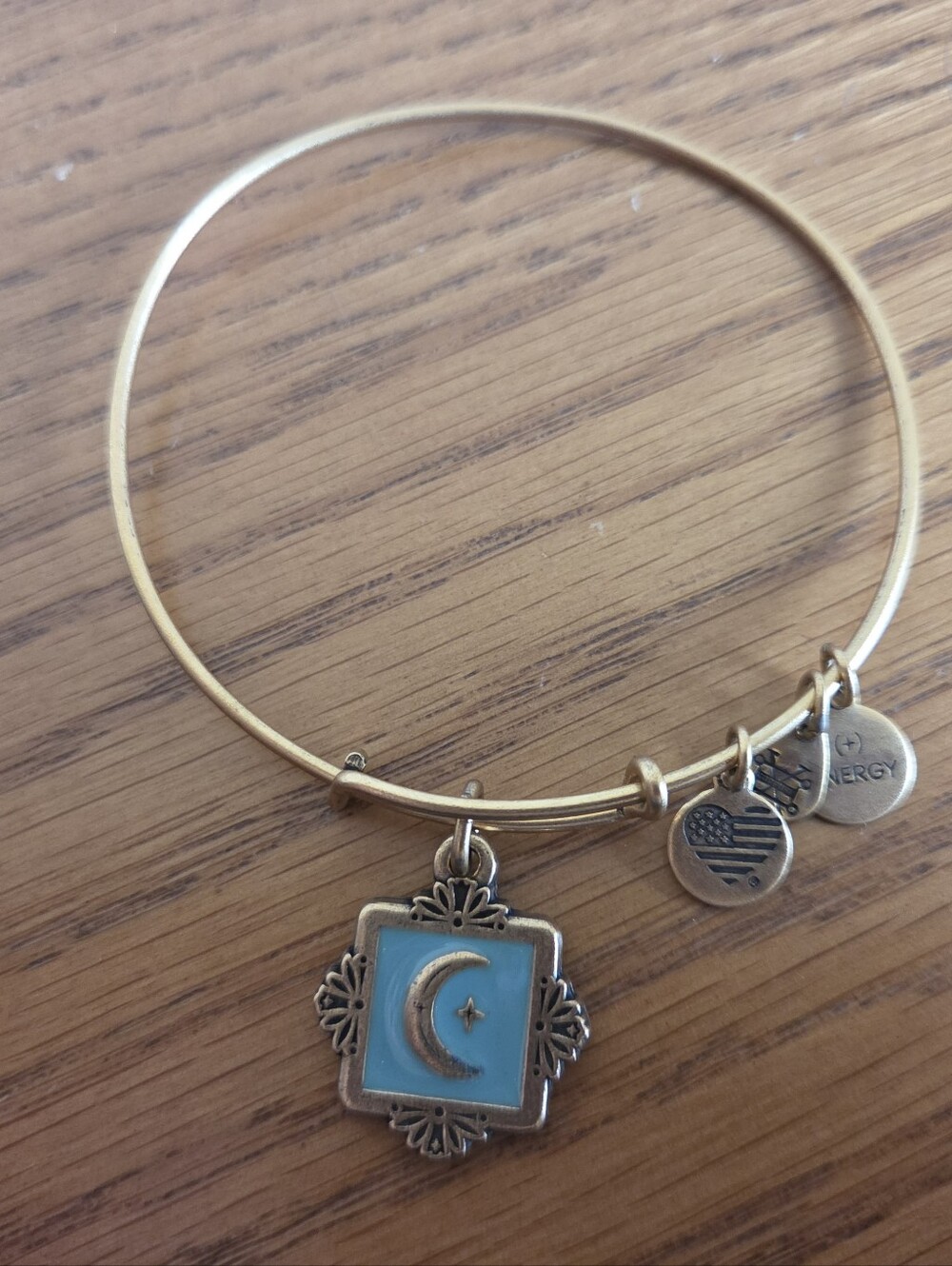 Alex and Ani Token of Wisdom Moon Charm Bangle Bracelet- Retired